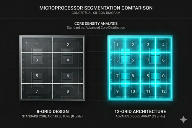 Architectural diagram comparing the 8-core Zen 5 CCD with the new 12-core, 48MB L3 cache Zen 6 CCD on TSMC's 2nm node.