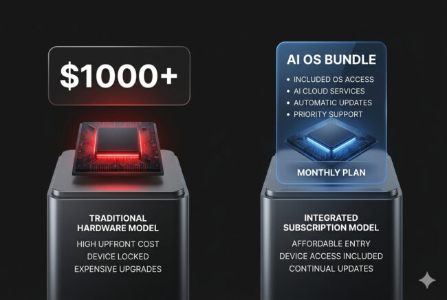 Infographic demonstrating the cost efficiency of using MediaTek silicon to subsidize the retail price of the OpenAI hardware device.