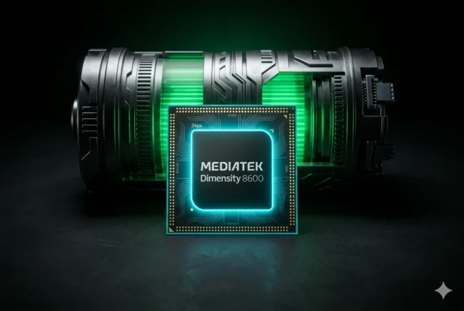 Concept render of the MediaTek Dimensity 8600 3nm chip paired with a massive 10,000mAh smartphone battery.